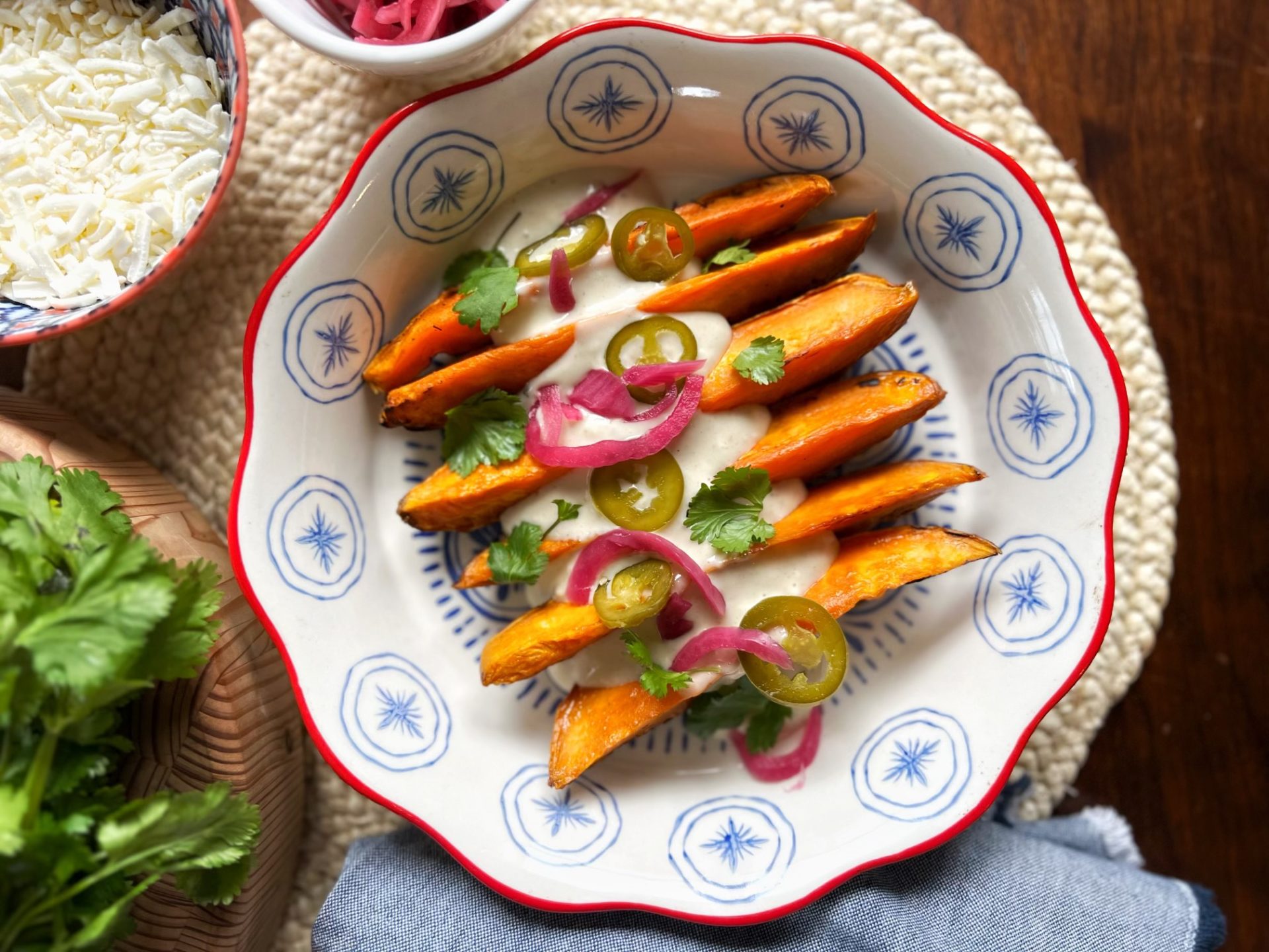 Vegan Roasted Sweet Potato with Pickled Jalapenos MENU